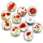Пуговицы круглые разные, 18 мм, с кабошоном, с изображением цветов, роз, маргариток, лилий, 10 шт.