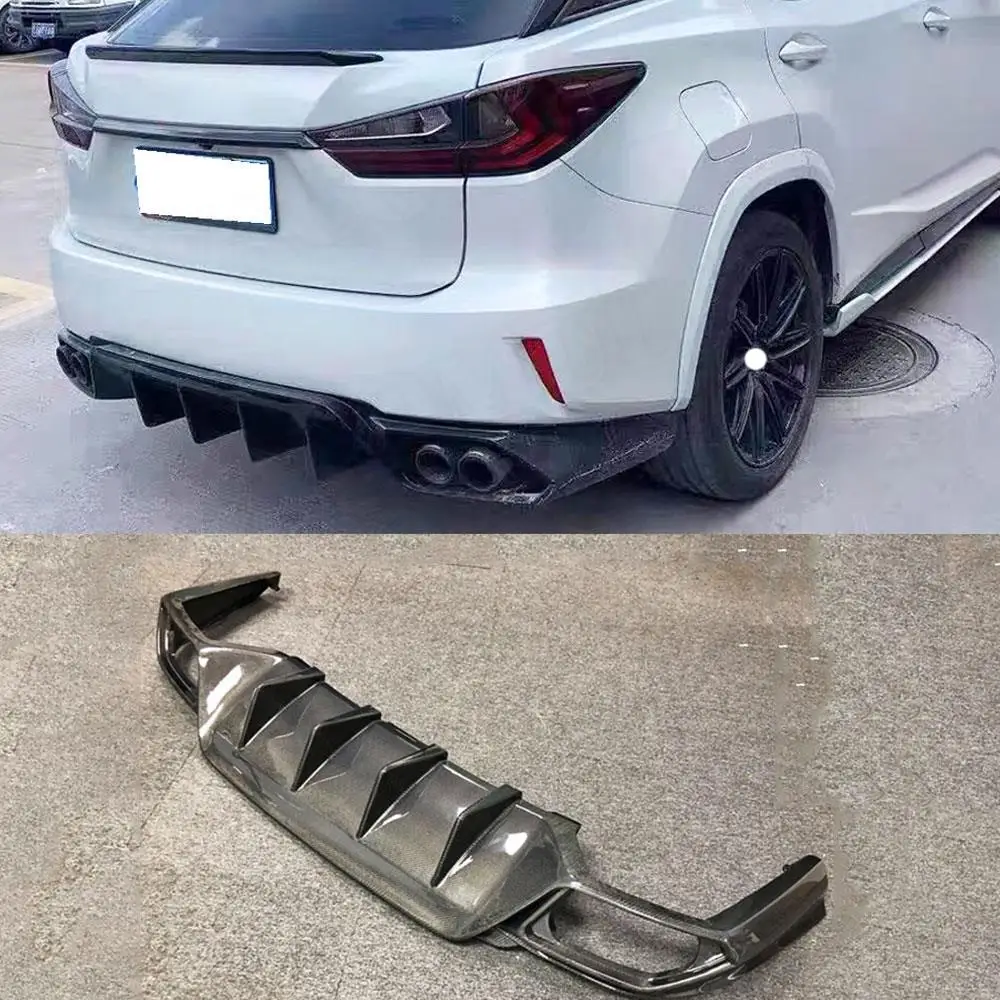 

Carbon Fiber Rear Bumper Lip Diffuser Spoiler FRP Prime Extension Protector Covers For Lexus RX300 RX450H 2016 2017 2018