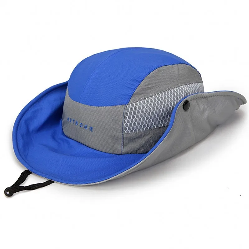 

Сетчатая быстросохнущая Солнцезащитная шляпа с широкими полями, шляпа с защитой от УФ лучей, летняя Панама, шляпа для кемпинга, рыбалки, пеш...