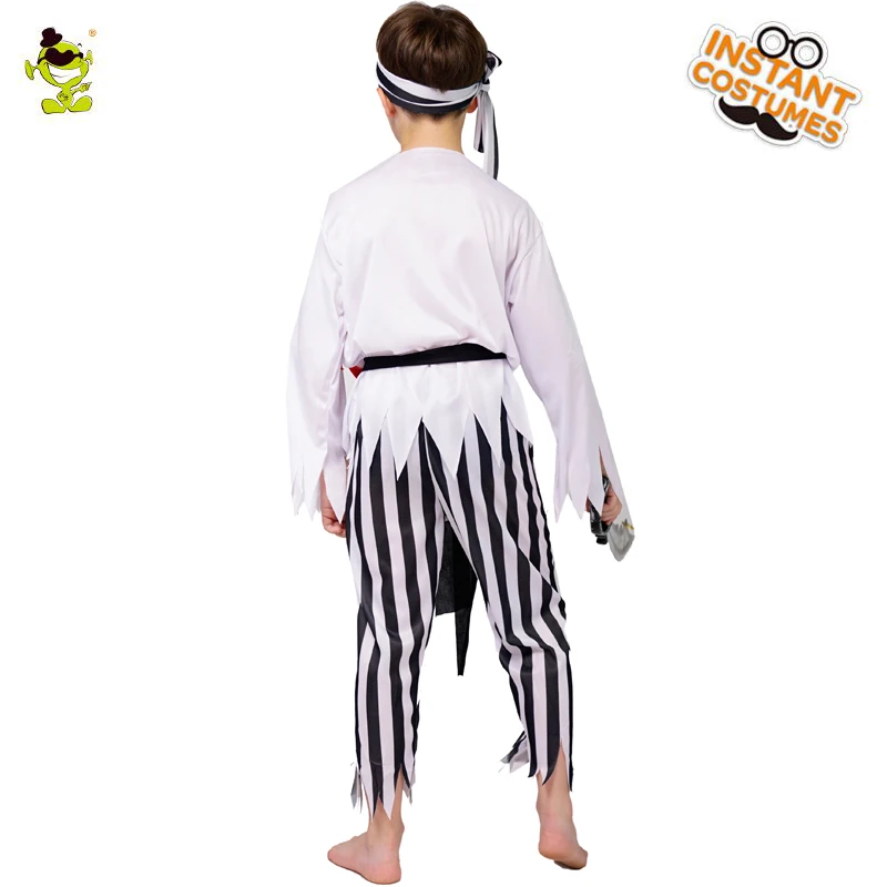 

Cool Pirate Boy's Costume for Halloween Party Fancy Dress Up Carnival Cosplay Handsome Buccaneer Outfits for Kid Children