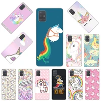 phone case for samsung galaxy a71 a21 a31 a40 a20 a32 a52 a72 a41 a11 a12 a50 a70 rainbow unicorn agnes tpu soft cases cover