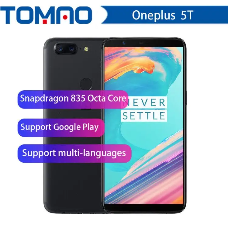 Смартфон OnePlus 5 T 5 T 6GB 64GB Snapdragon 835 Octa Core 6,0" 1080x2160 P 18:9 20.0MP 16.0MP отпечатков пальцев ID OxygenOS Android