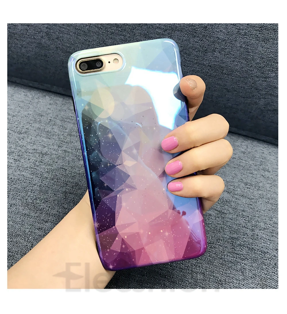 Чехол для iPhone 7 8 градиентная звезда X XR XS Max Алмазная глянцевая крышка телефона