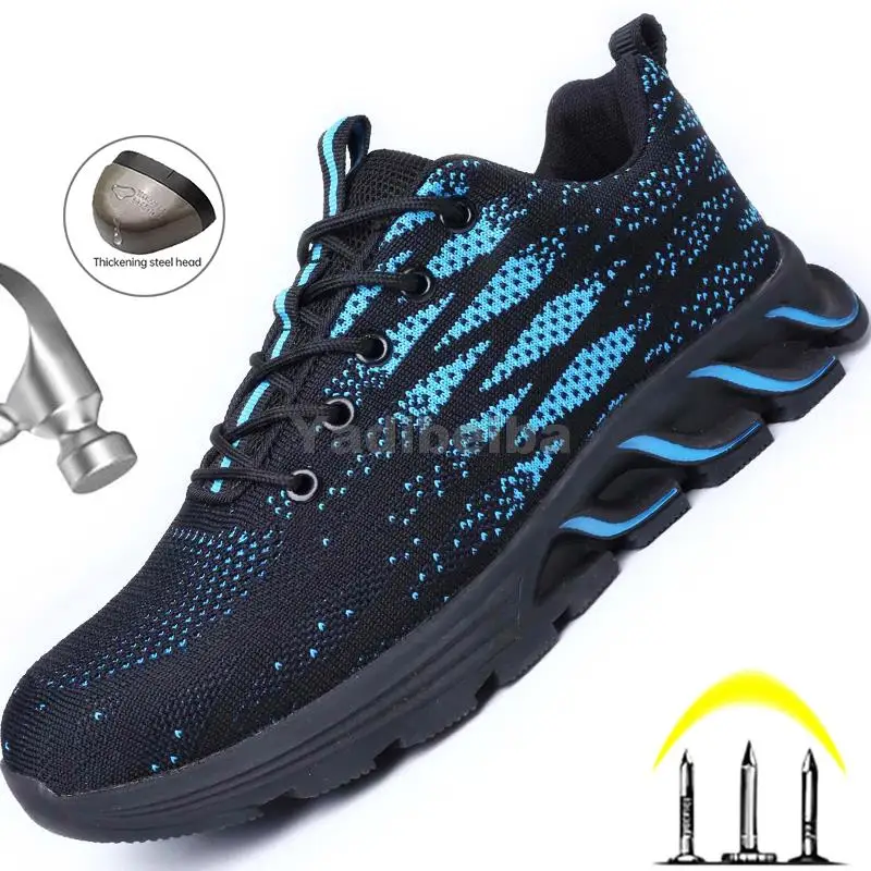 

Защитные рабочие ботинки для мужчин и женщин, Нескользящие рабочие кроссовки с защитой от проколов, защитная обувь, неразрушаемые ботинки, ...