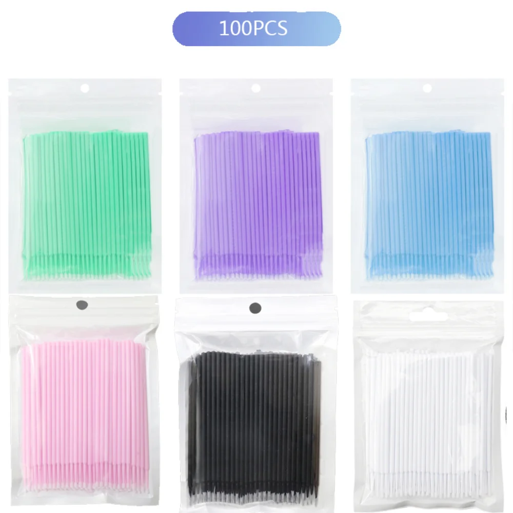 

100Pcs/bag Disposable Eyelash swabs Eyelashes Extension Individual Lash Removing Swab Micro Brush For Eyelash Extension Tools