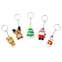 creative pvc silicone christmas toy for school keychain pendant small gift bag car key ornament