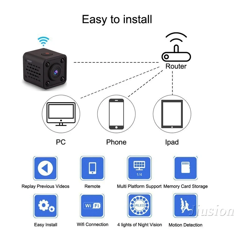 HDQ9 Мини Wifi камера HD 1080P видео Диктофон ночное видение датчик движения
