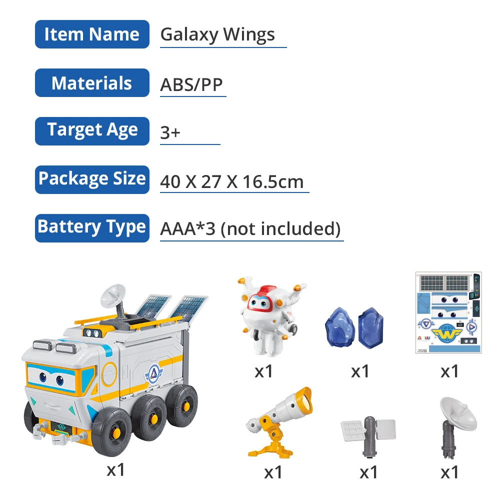 Смешанный Игровой Набор Super Wings S3 Galaxy включает в себя 1 трансформирующую фигуру