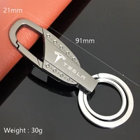 2021 new four pointed stars car waist buckle alloy metal keychain key ring for tesla model 3 model x y s accessories car