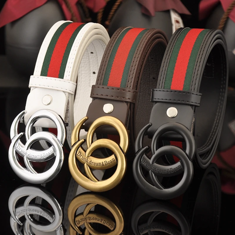 Модная популярная горячая Распродажа стильная красная и зеленая ткань с поясом мужской деловой кожаный пояс для отдыха популярные женские ремни