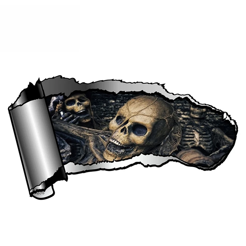 SZWL 3D рваный открытый гасш металлический дизайн со злым черепом внутри