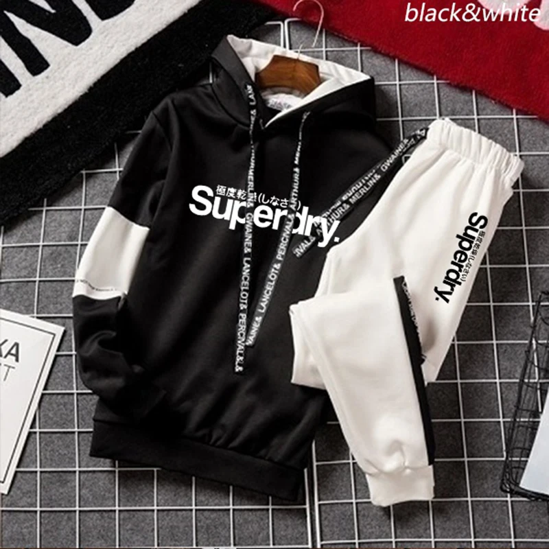 

2021 Fashion Men Tracksuit Jogging Suits Sports Sets Hoodies+Sweatpants Two Piece Outfits Casual Male Pullover Sweatshirts