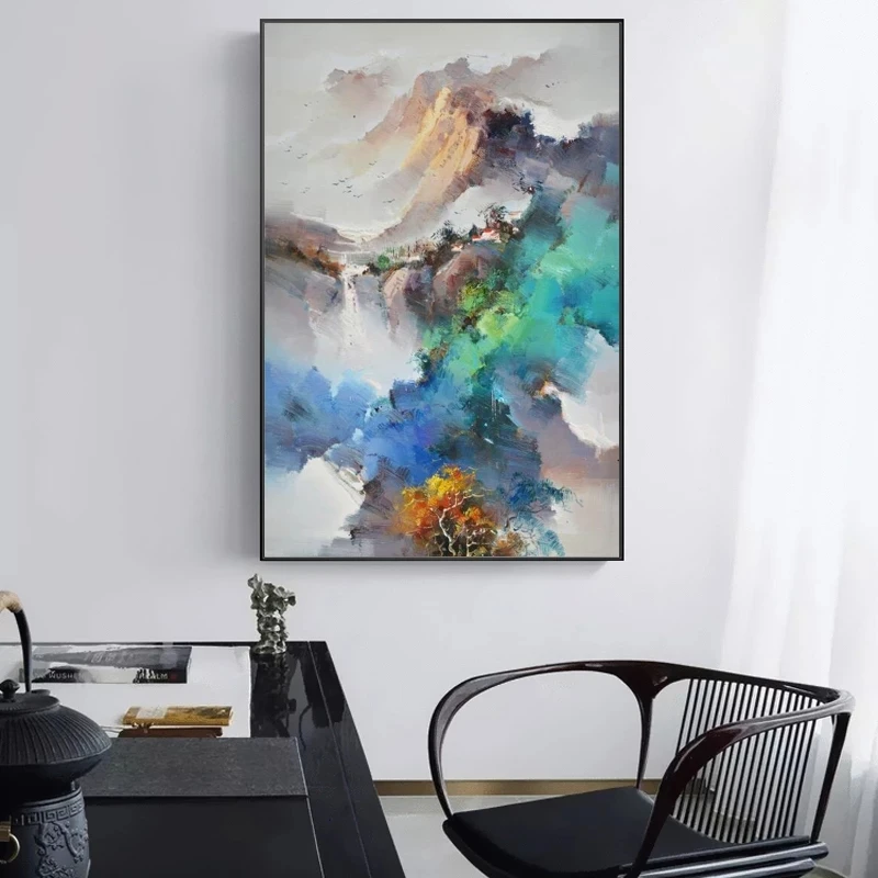 

Modern Abstract Landscape Mountain Oil Painting on Canvas Posters and Prints Wall Art Pictures for Living Room Decor No Frame