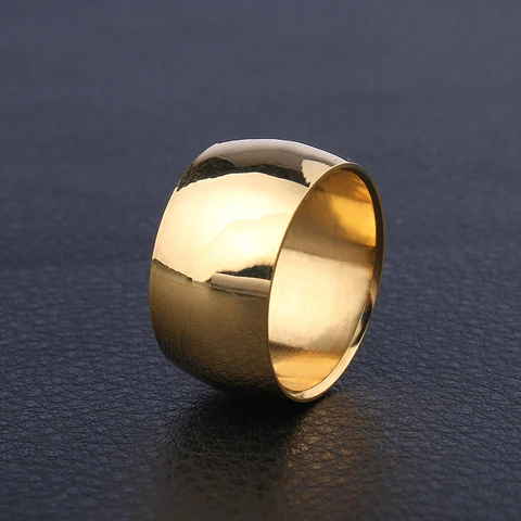 Кольцо из титановой стали для мужчин и женщин, широкое сферическое большое ювелирное изделие, свадебные украшения, 12 мм