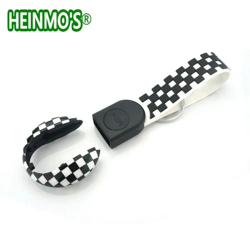 BlackWhite Checker Для MINI Cooper JCW F54 F55 F56 F57 F60 земляк Автомобильный ключ крышка чехол защитный держатель Юнион Джек флаг аксессуары для укладки - Название цвета: BlackWhite Checker