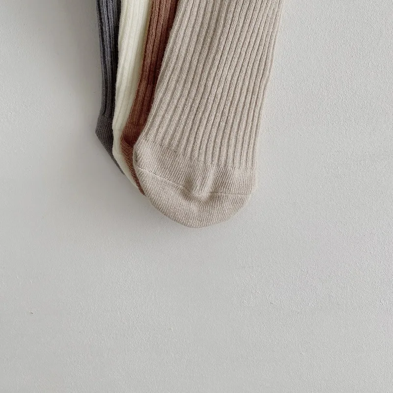 

4pair/lots Baby Socks 2021 New Autumn Children's Lace Solid Color Without Heel Socks baby girl clothes