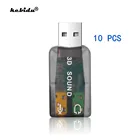 Внешняя звуковая карта USB на 3,5 мм разъем для микрофона, наушников, стереогарнитуры, мини-аудиоадаптер 3D, новый интерфейс динамика для ноутбука, 10 шт.
