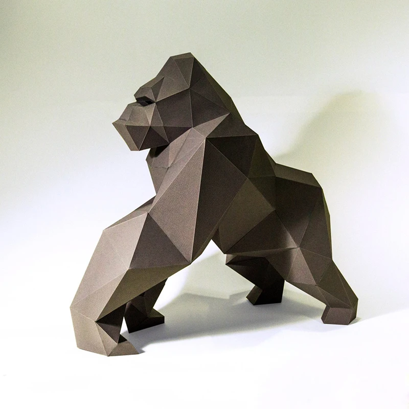 coffee card paper Orangutans 46 см бумага 3D DIY материал ручной творческий домашний декор реквизит#2945 ручная работа милые геометрические бумажные фигурки - Color: coffee card paper