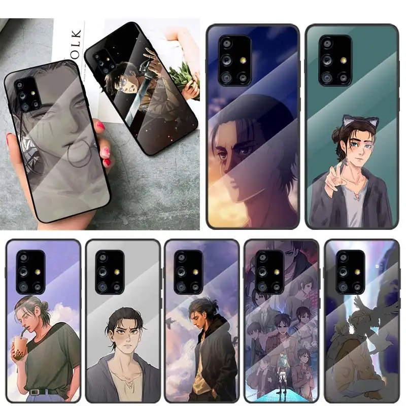 

Tempered Glass Cover Attack on Titan Eren Jaeger For Samsung Galaxy A91 A81 A72 A71 A52 A51 A41 A31 A21S A11 A01 Phone Case