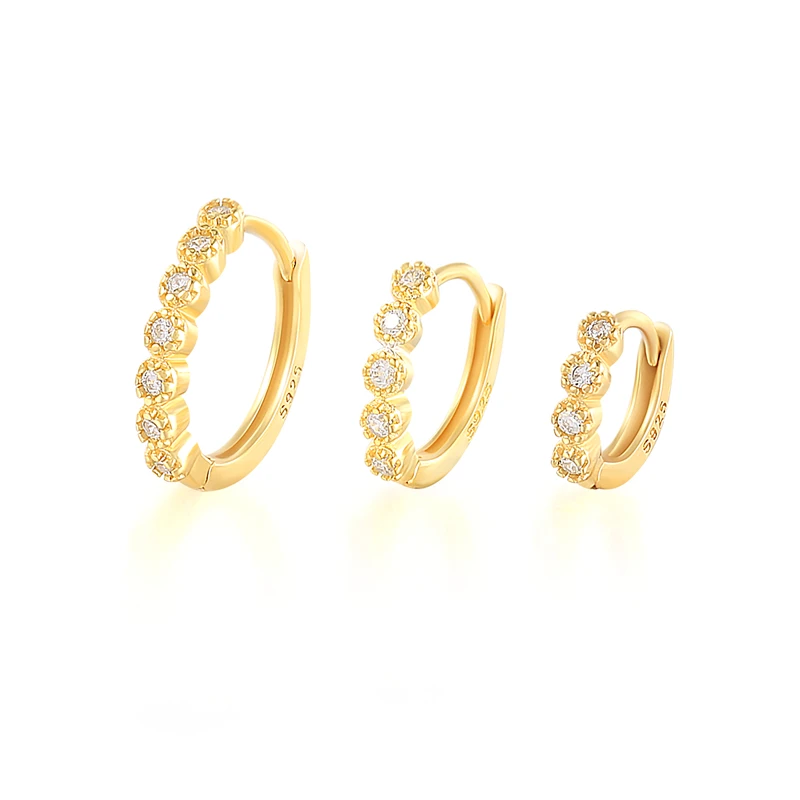 Женские серьги-кольца из серебра 925 пробы с фианитами | Украшения и аксессуары