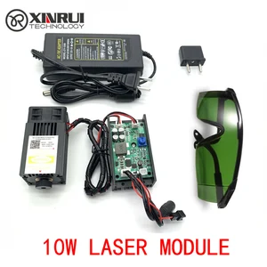 Регулируемый лазерный модуль с фокусом, 36 Вт, 450 нм, светильник, сделай сам, лазерный гравер, аксессуары с блоком питания и очками