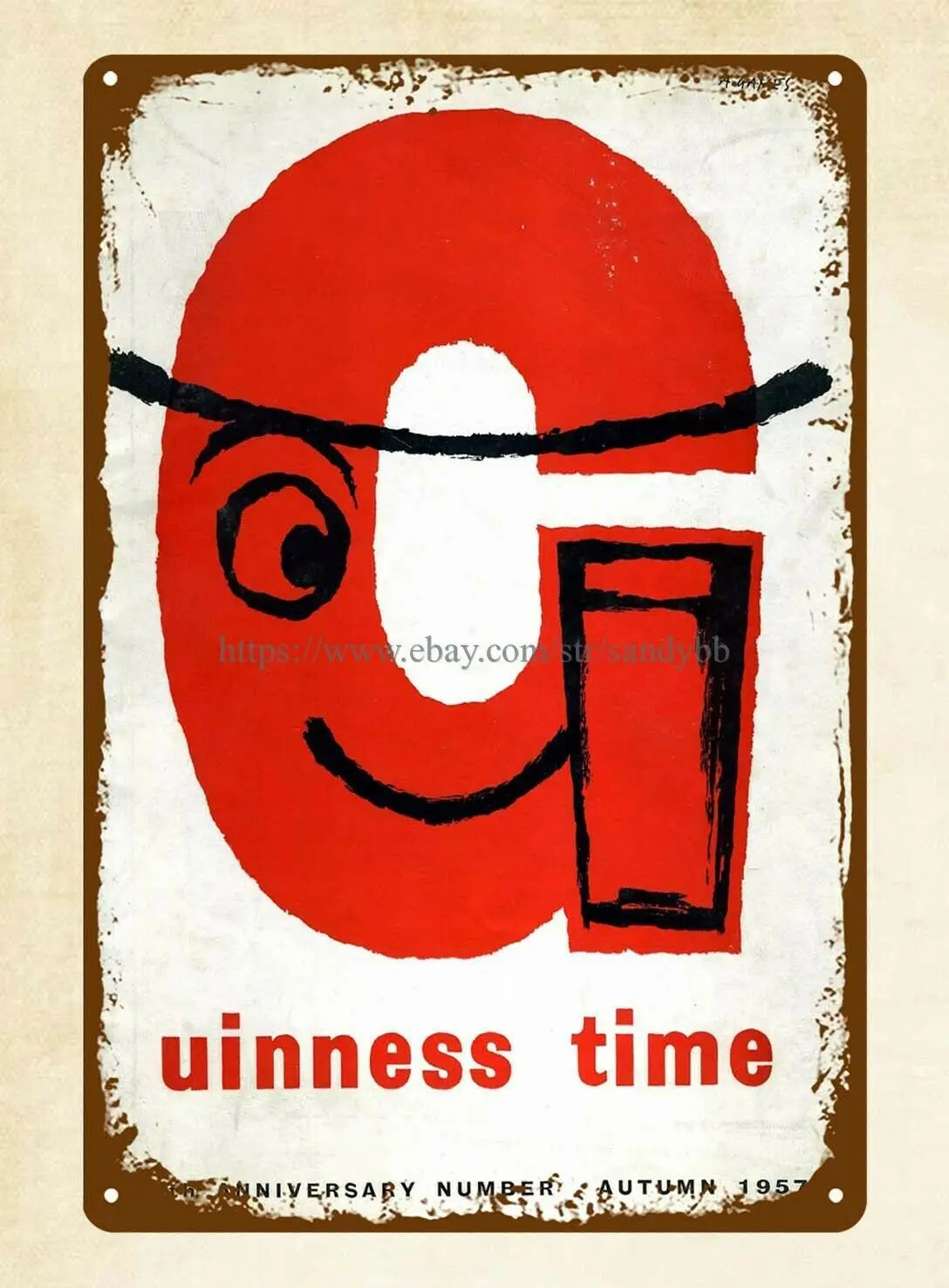 

Guinness Time 1957 beer man cave metal tin sign indoor bedroom decorating ideas