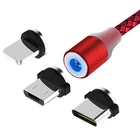 Магнитный кабель для быстрой зарядки с разъемом Micro USB типа C, зарядное устройство для iPhone XS, X, 8, 7, Samsung S10, 9, магнитный телефонный штекер для Android