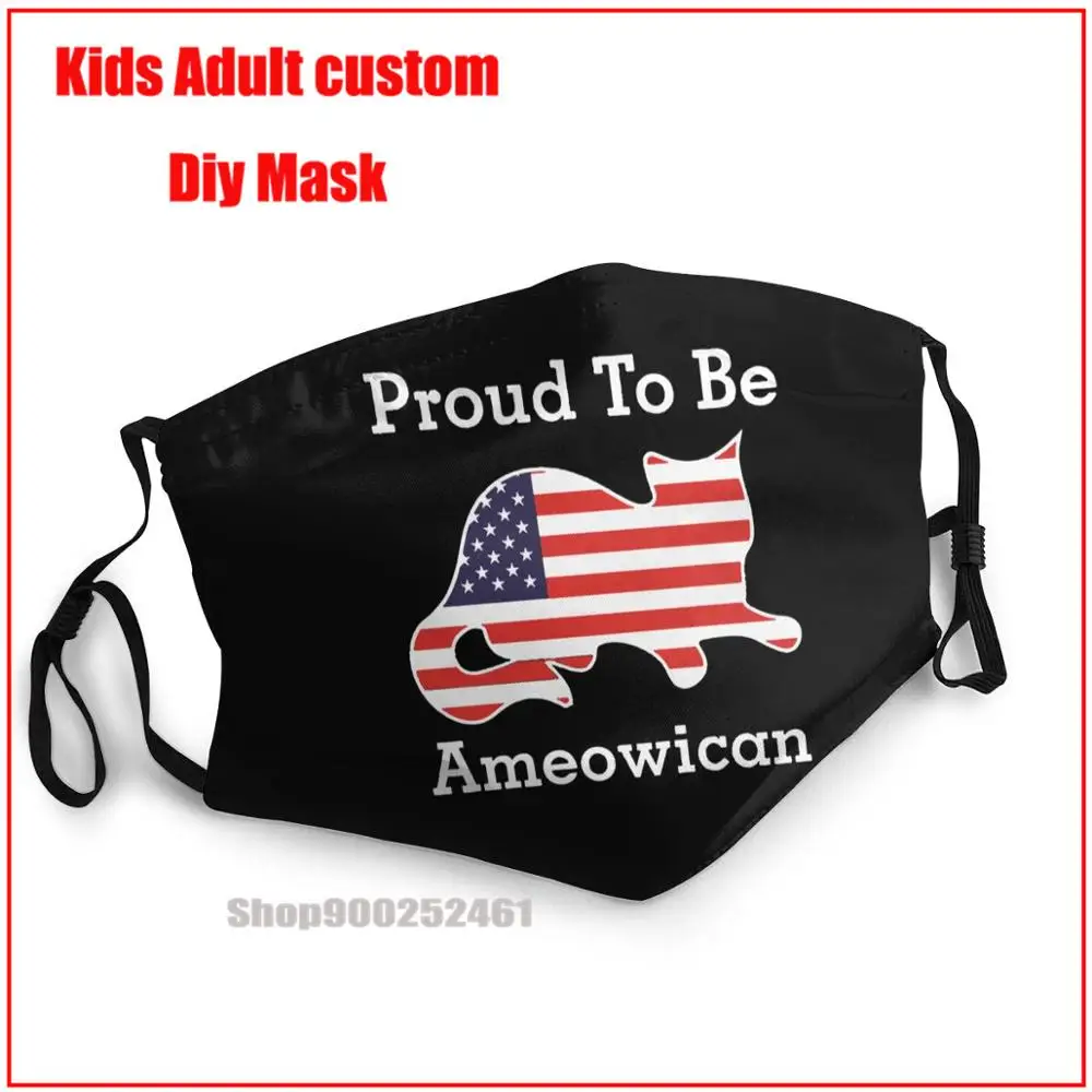 

Смешная патриотическая маска для самостоятельной сборки с гордостью иметь Ameowican, повторно используемая Бриллиантовая маска, многоразовая ...