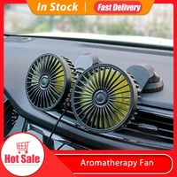 car dual head fan portable electric fan vehicle mounted usb fan auto cooling fan levles for dashboard suv rv truck home office