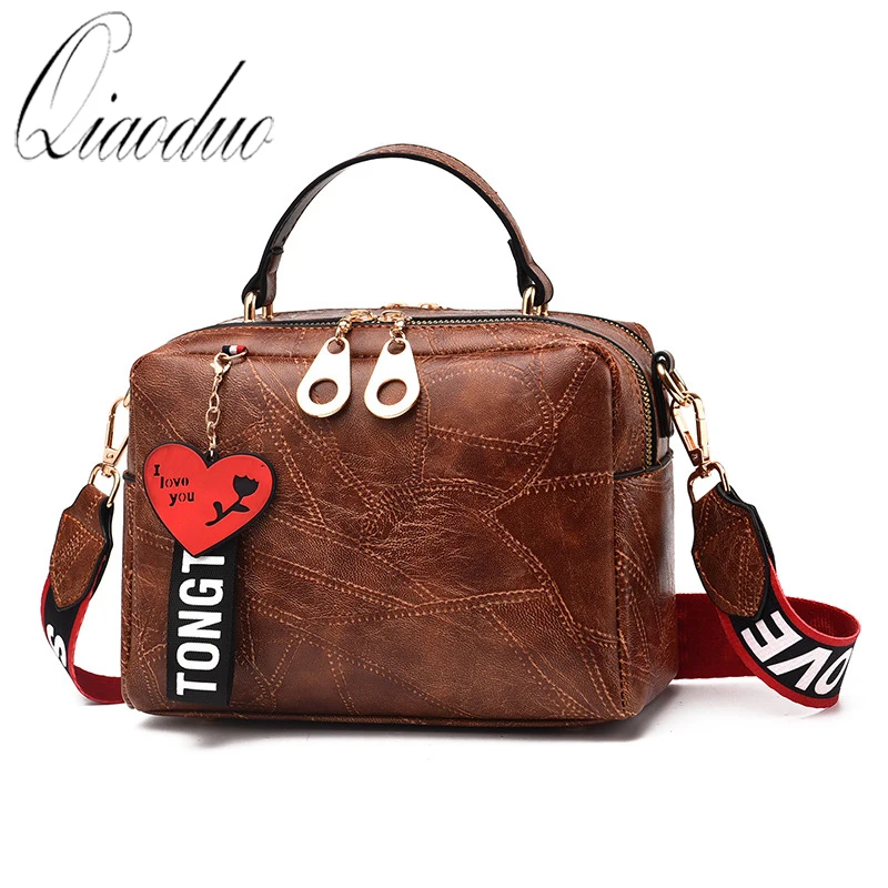 Qiaoduo женская сумка из искусственной кожи высокого качества Ретро стиль широкий