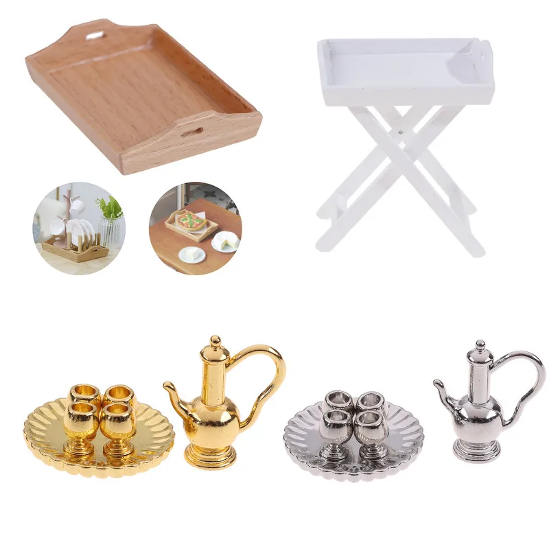 

Миниатюрный аксессуар для кукольного домика, деревянный поднос, 26 видов, 1/12