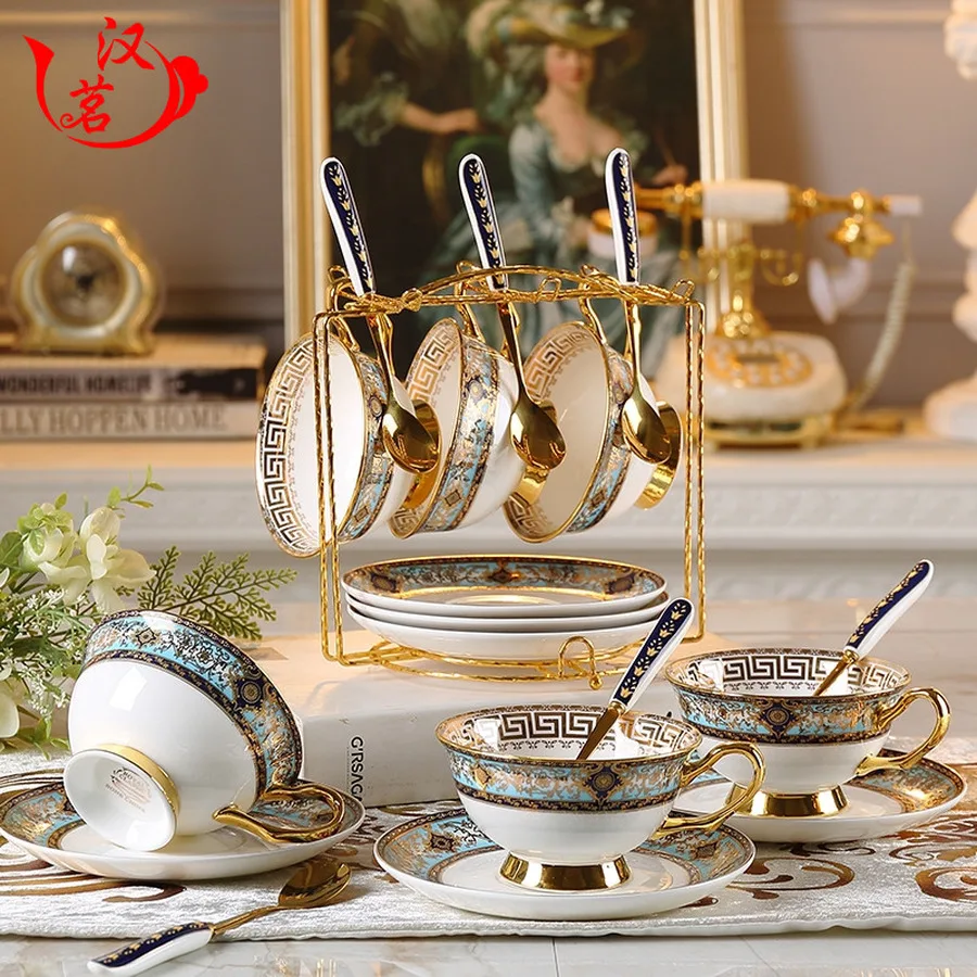 Европейский стиль золотой костяной фарфор кофейная чашка фарфоровая чайная