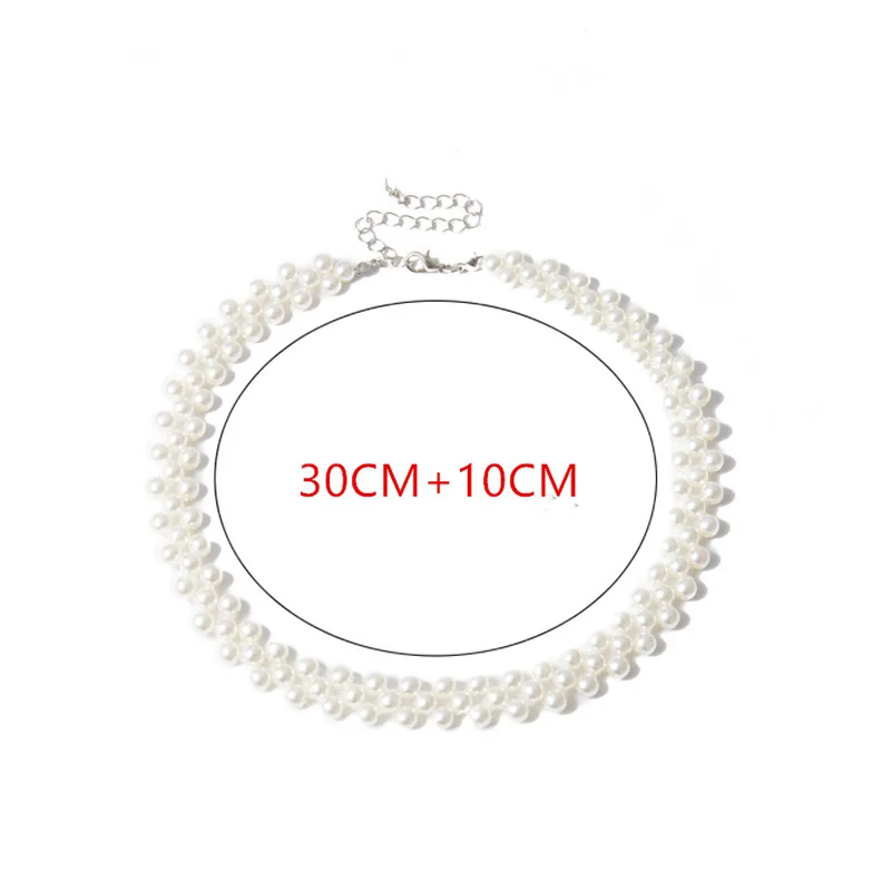 

1pcs Double layer Short Pearl Choker Necklace For Women White Beads Necklace Wedding Jewelry Pearl Gifts