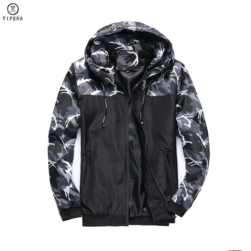 

Men's Jackets Spring Autumn Camouflage Military Hooded Coats Casual Zipper Male Thin Windbreaker Mens Brand Clothing 6XL