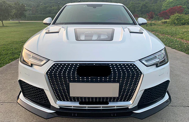 Алмазная решетка ABS для A4 B9 S4- черная/хромированная рама гоночная Решетка переднего бампера спортивное издание GT эмблема