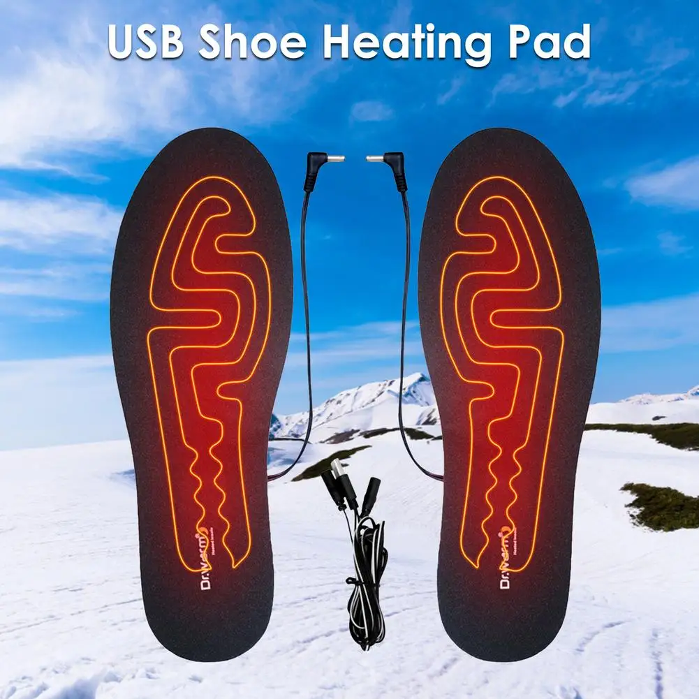 

Электрические обувные стельки с подогревом через USB, грелка для ног, коврик для ног, грелка для ног, стельки для зимних видов спорта на открыт...
