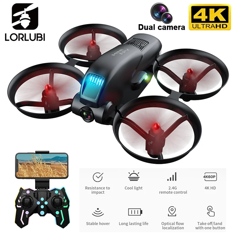 Мини Квадрокоптер LORLUBI KF615 с двойной камерой 4K HD Wi Fi 2 4 ГГц Fpv|Квадрокоптеры