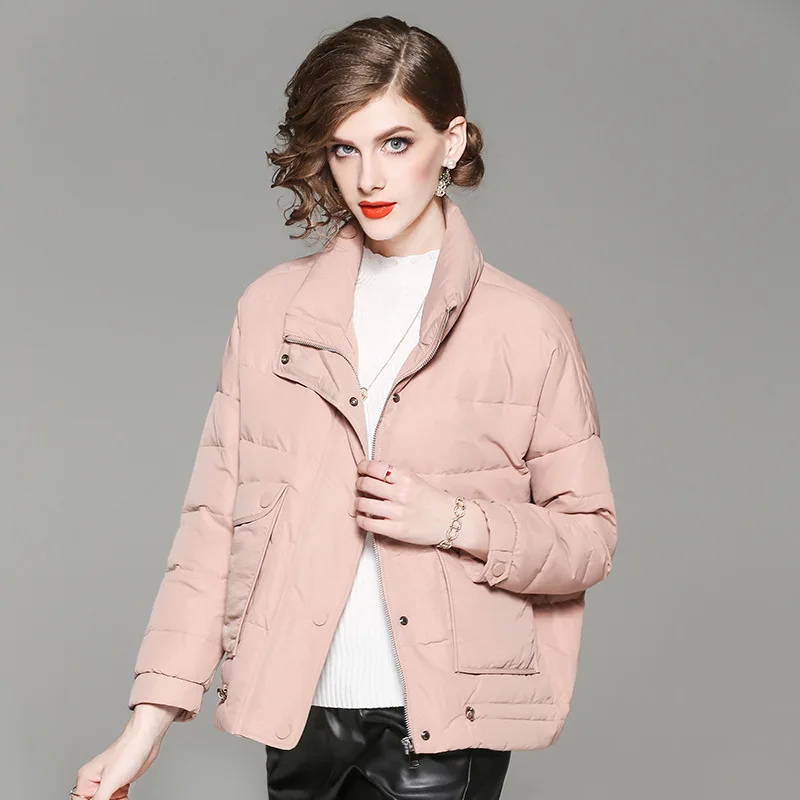 

New Winter Female Down Dress Long Sleeve Short White Duck Down Jacket Fashionable Down Dress