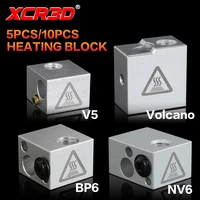 xcr 3d printer parts aluminium heater block for e3d v6 j head hotend extruder nozzle v5 bp6 nv6 volcano heating block 510pcs