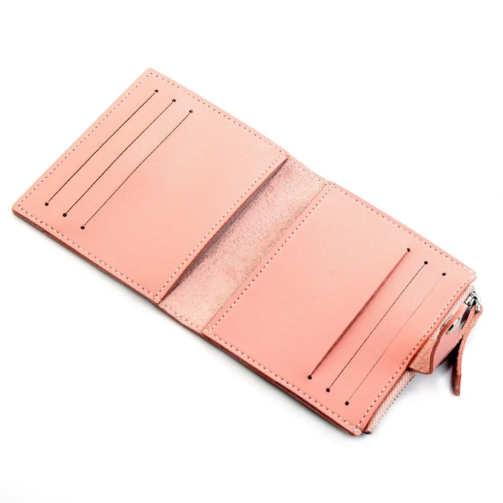 Женская однотонная короткая кожаная Ретро сумка для карт в винтажном стиле