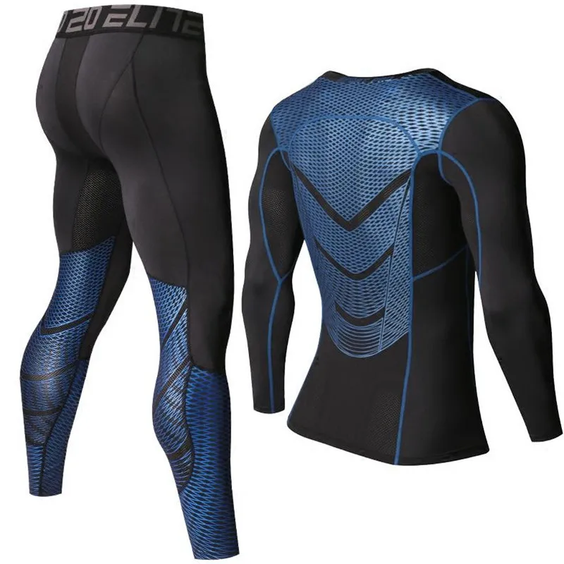 

New Men's Sportswear Running Tights Sportswear Track Training Gym Fitness Training Long-sleeved Pants Compression Suit