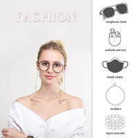 trend charm lady luxury antiskid mask sunglasses chain tear drop crystal pendant lanyard fashion jewelry for women gift