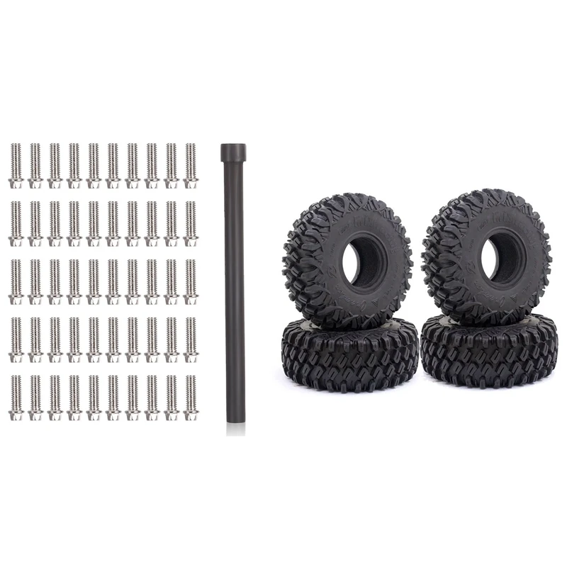 

1 комплект металлических винтов 1,9 2,2 колесные диски для Traxxas TRX4 TRX6 Axial M2.5 и 4 шт. 120 мм 1,9 резиновые шины Колесные шины