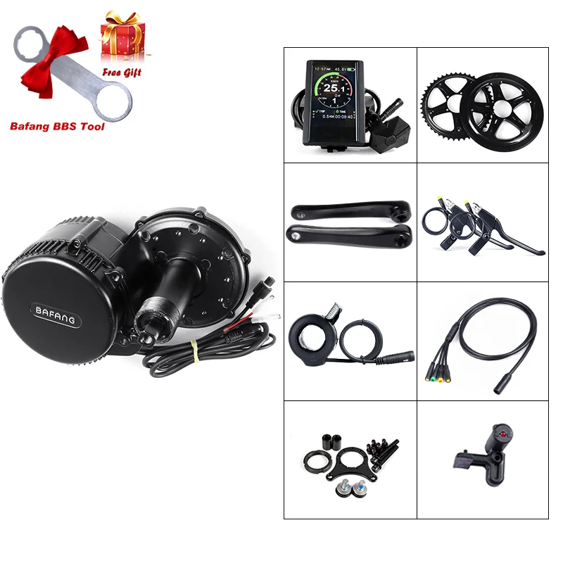 Bafang 48V 500W BBS02B середине приводной двигатель комплект для переоборудования электрического велосипеда DPC18 850C P850C 500C C965 C961 Дисплей E велосипеда 8fun BBS02