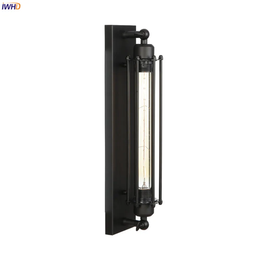 IWHD Loft Decor Retro Wall Lights For Home Bar Stair Bathroom Mirror Light Black Industrial Vinage Sconce Wandlamp LED | Лампы и