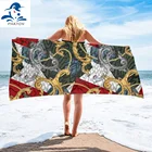 Банное полотенце PHAYON в европейском стиле, роскошное пляжное полотенце из микрофибры в ванную комнату, с золотым узором, для детей-подростков, одеяло для серфинга