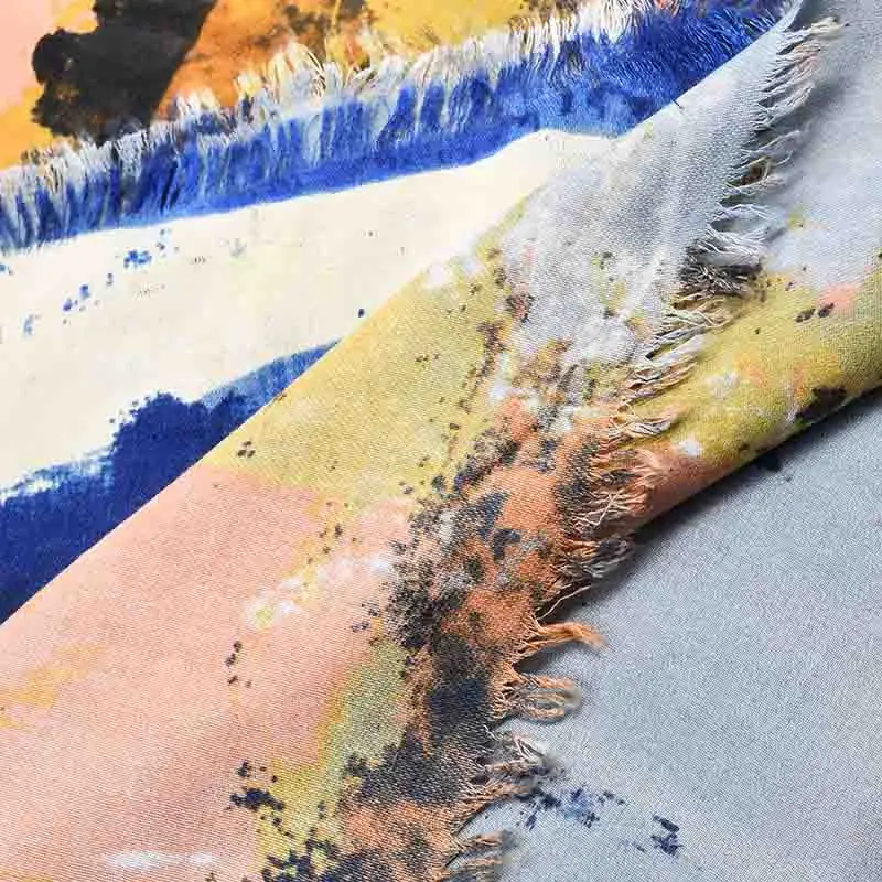 

1PCS Graffiti Printed Bohemian Scarves Soft Long Shawls Wraps Colorful Shawl National Style Shawl Cotton Linen Women Scarf