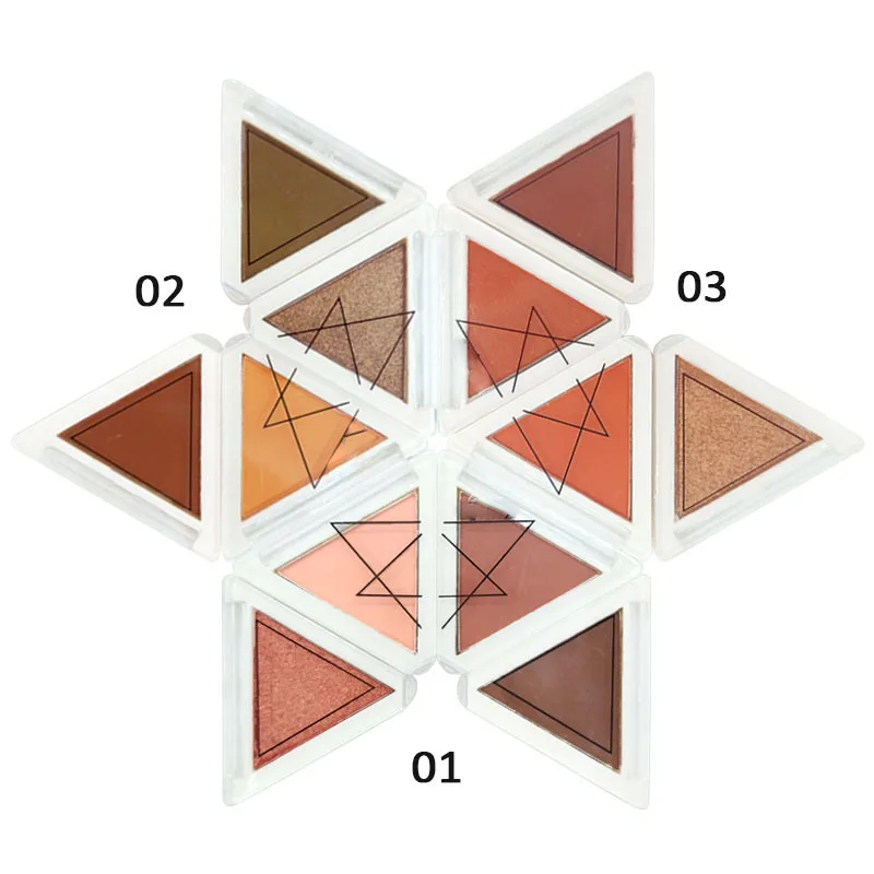 Телесные матовые тени для век водонепроницаемые четыре цвета складные Волшебные