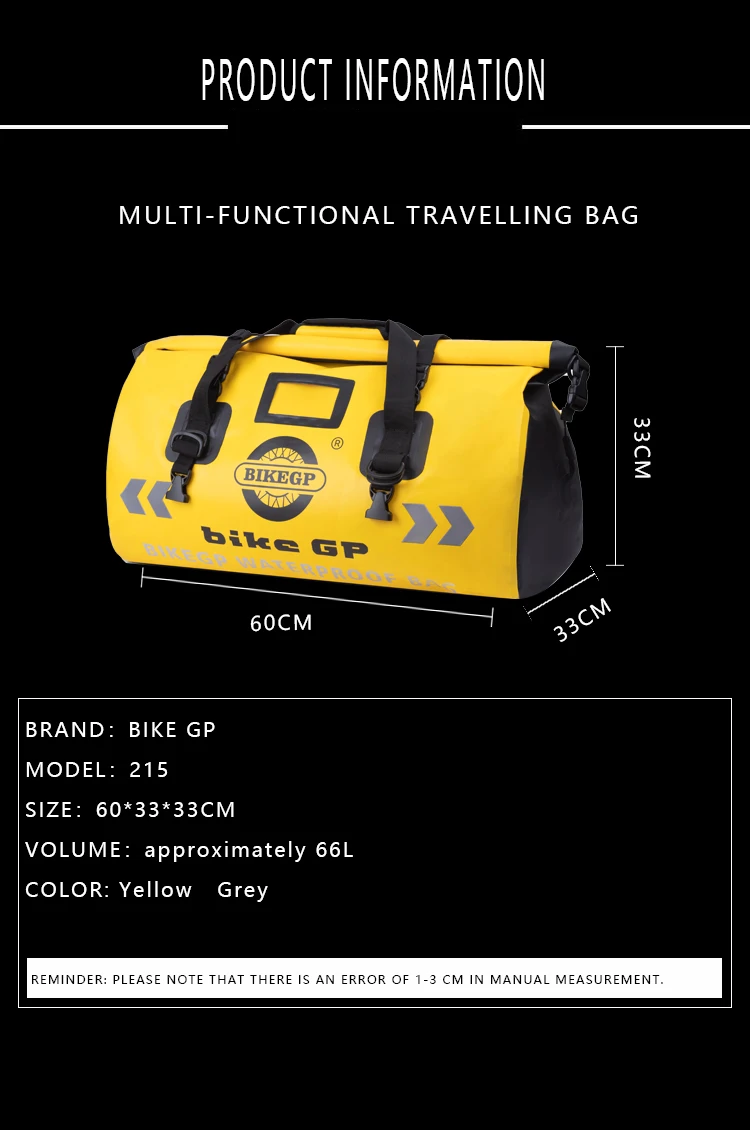 

Motorbike Scooter Sport Luggage Travel Rear Seat Bag Pack For BMW KTM HONDA Motorcycle Waterproof Tail Bags Back Seat Bags 66L