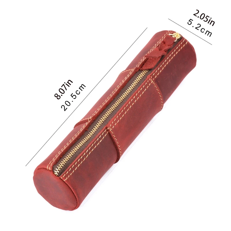 

Portable Makeup Pouch Retro Coins Bag Leather Stationery Pouch Zipper Closure